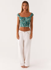 Rumors Off Shoulder Top - Cloud Nine Floral